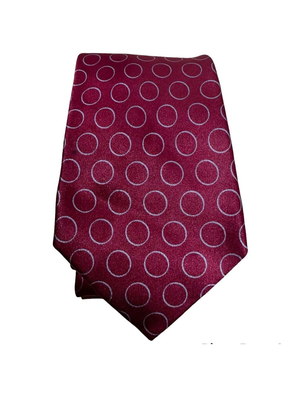 Stefano Ricci Tie Pointed Polka Dot Maroon Red Gray One Size